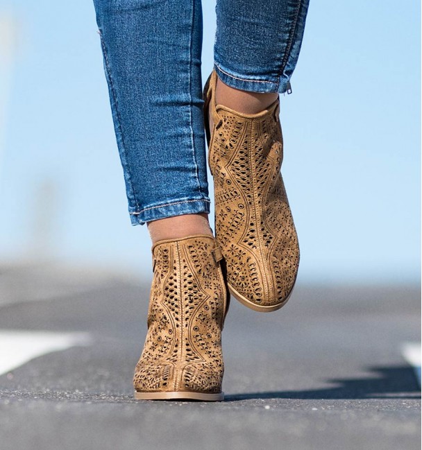 Sintra Camel Ankle Boots