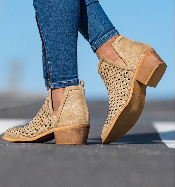 Arica Gold Ankle Boots
