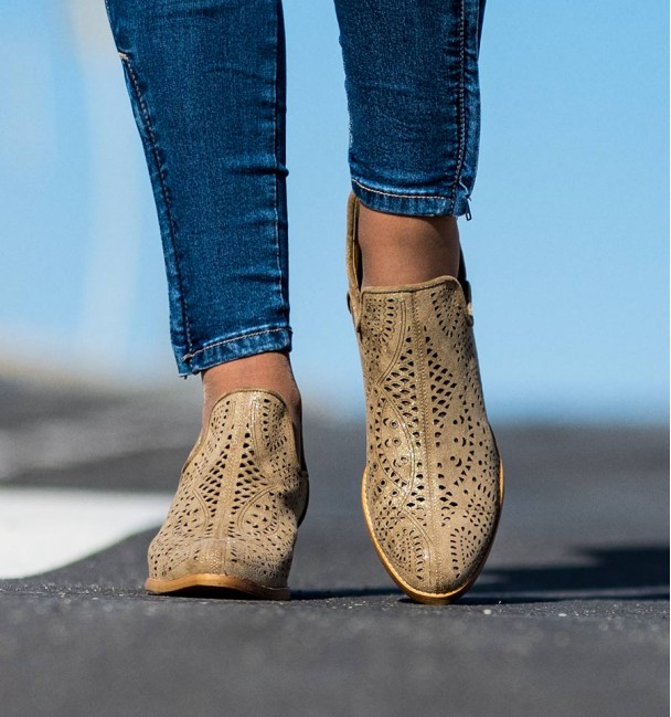 Lamu Gold Color Ankle Boots