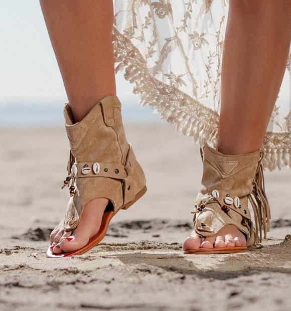 Botas Sandalias Hura Beige 2