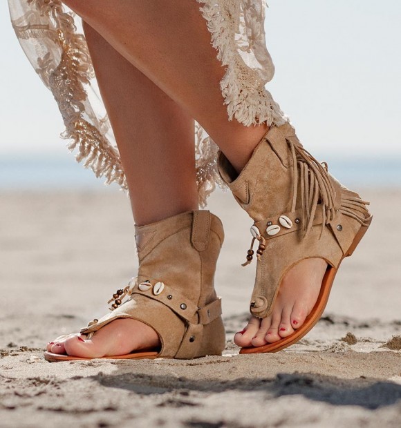 Botas Sandalias Hura Beige