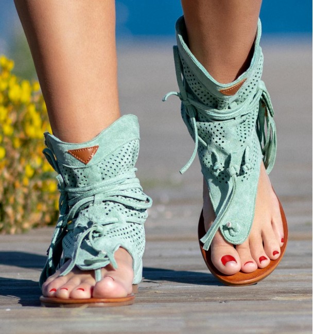 Botas Sandalias Nosara Cor Verde Botas Sandalias Nosara Cor Verde