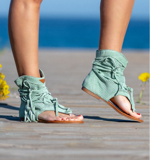 Botas Sandalias Nosara Cor Verde Botas Sandalias Nosara Cor Verde