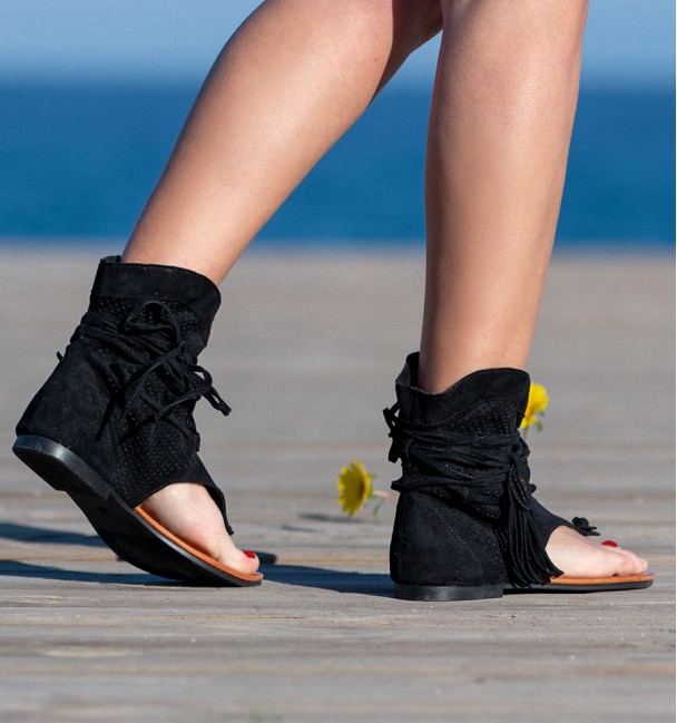 Botas Sandalias Nosara Negro lateral Botas Sandalias Nosara Negro lateral