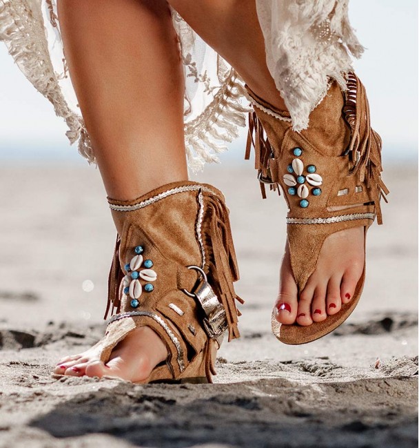 Makanda Camel Boots Sandals