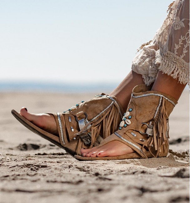 Makanda Taupe Boots Sandals Makanda Taupe Boots Sandals