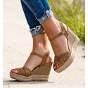 Zira Camel esparto Wedges