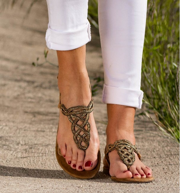 Chios Camel Sandals