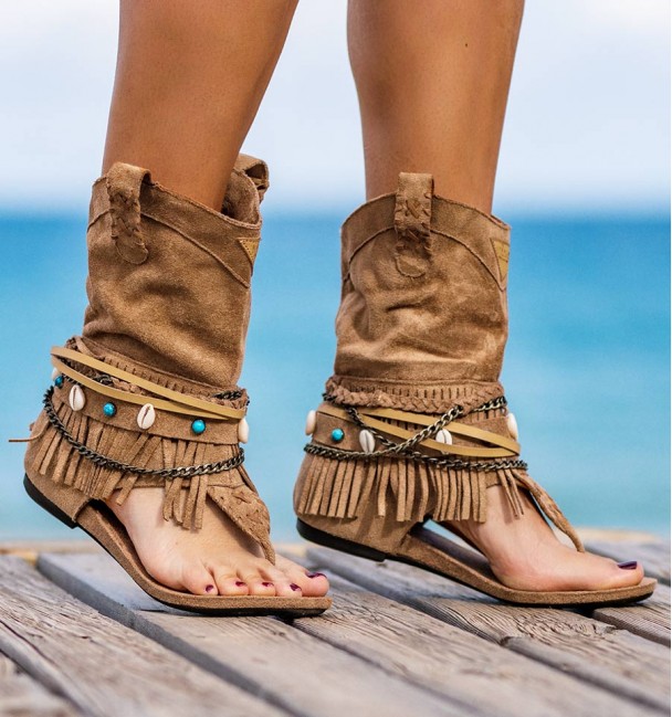 Botas Sandalias Aculco Taupe Botas Sandalias Aculco Taupe