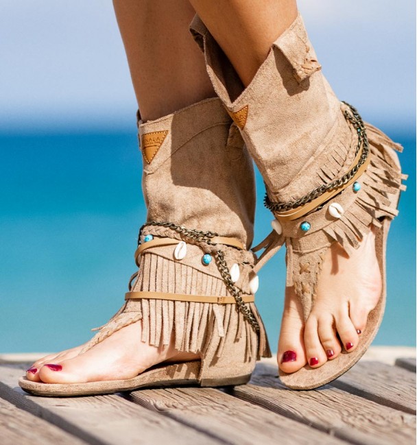 Botas Sandalias Aculco Beige lateral Botas Sandalias Aculco Beige lateral