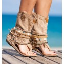 Botas Sandalias bohemias Aculco Beige