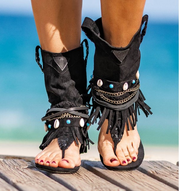 Botas Sandalias Aculco Negro Botas Sandalias Aculco Negro