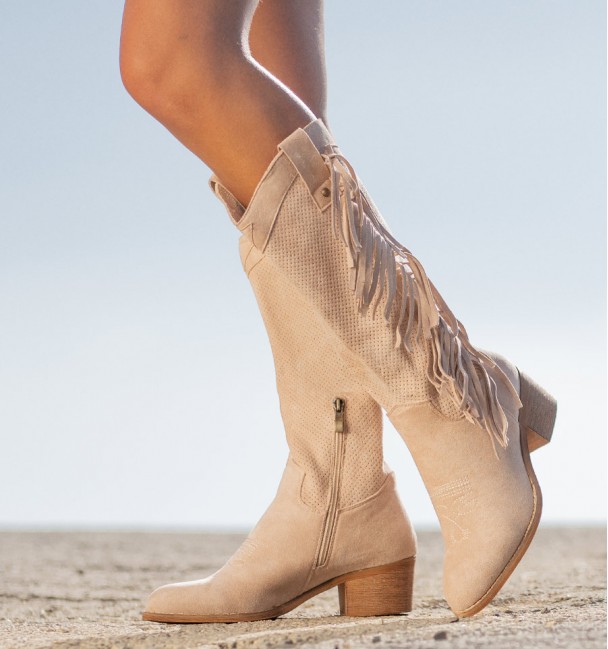 Botas Altas Camperas Checua Beige
