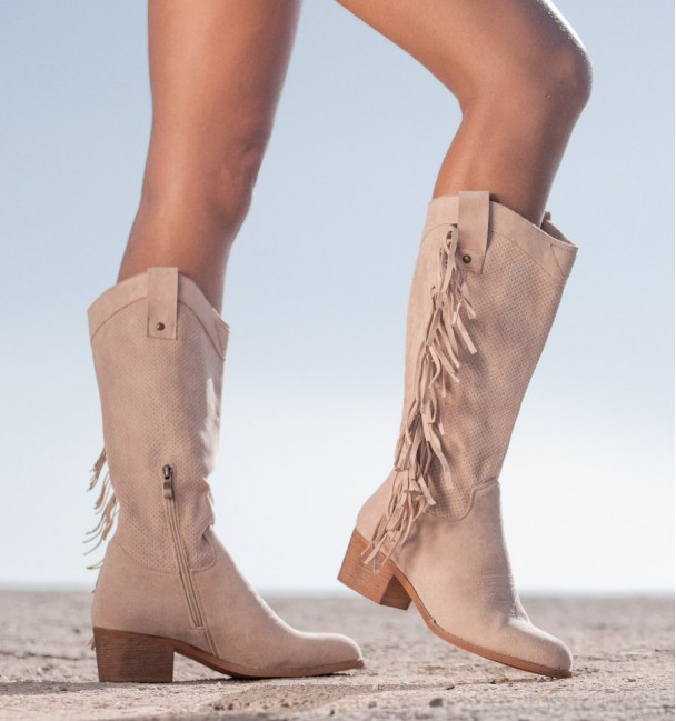 Botas Altas Camperas Checua Bege Botas Altas Camperas Checua Bege