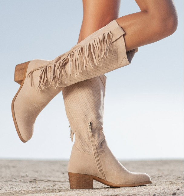 Botas Altas Camperas Checua Bege Botas Altas Camperas Checua Bege
