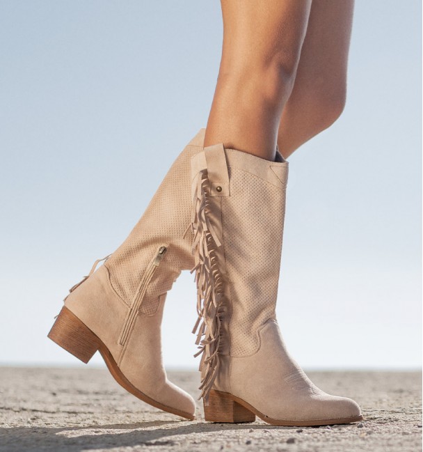 Botas Altas Camperas Checua Bege Botas Altas Camperas Checua Bege