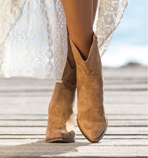 Misca Camel Botines Cowboy con tacón Misca Camel Botines Cowboy con tacón