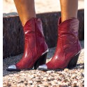 Botines Tacón Cupla Rojo