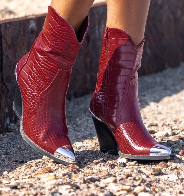 Botines Tacón Cupla Rojo Botines Tacón Cupla Rojo