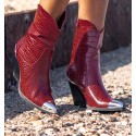 Botines Tacón Cupla Rojo