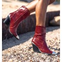 Botines Tacón Cupla Rojo