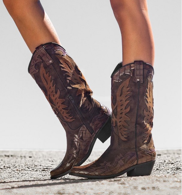 Botas Cowboy Patrick Cor Camelo Couro