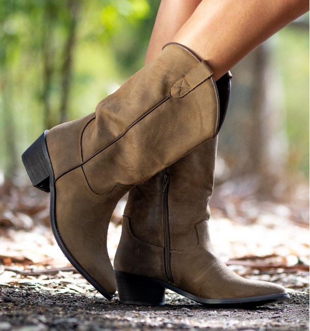 BOTAS COWBOY PONI TAUPE BOTAS COWBOY PONI TAUPE