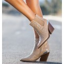 Beige Anckleboots Cowboy Tax