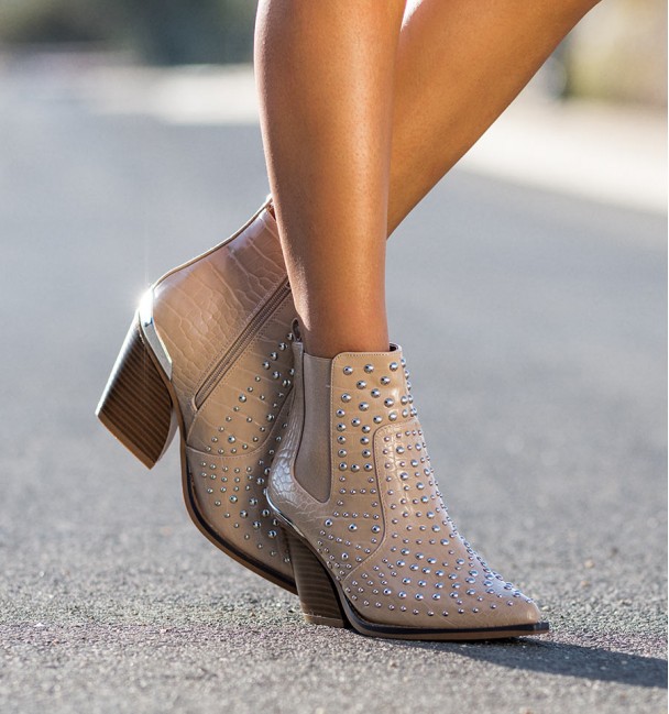 Beige Anckleboots Cowboy Tax