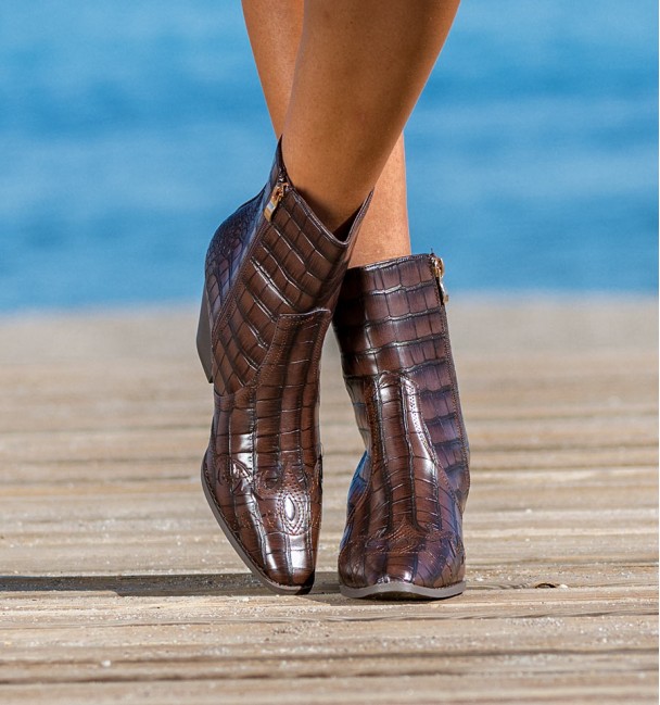 Botas Warren Marron Croc Botas Warren Marron Croc