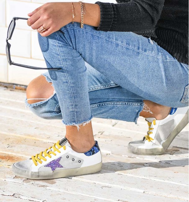Tenis Lyra Areia Roxo Azul