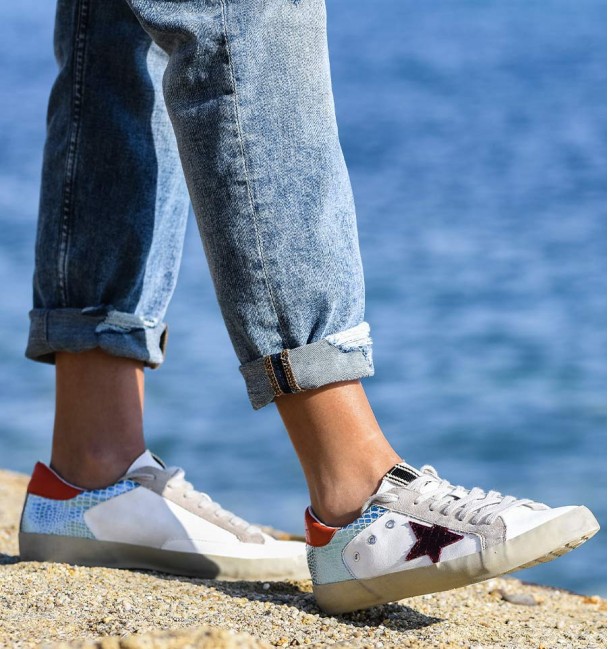 Tenis Lyra Bordeus Azul Branco