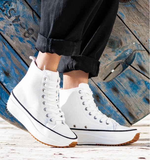 Platform Sneakers Basket White