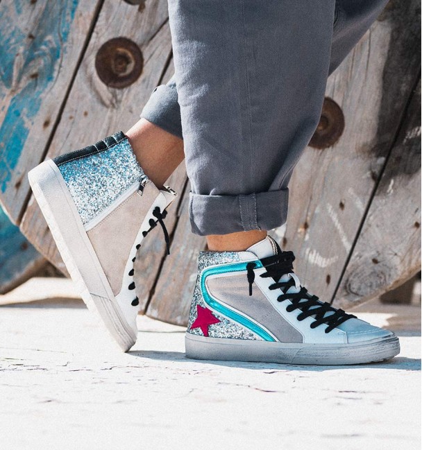 High White Blue Fucsia Sneakers Tabit High White Blue Fucsia Sneakers Tabit