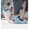 High White Blue Fucsia Sneakers Tabit