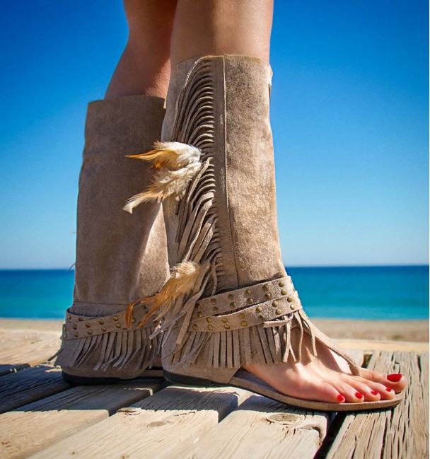 Botas Sandalias Selva Taupe
