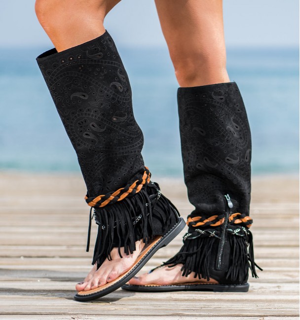 Botas Sandalias Mikonos Preto