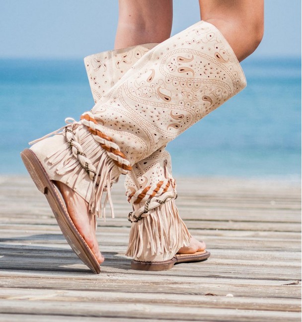 Beige Sandal Boots Mikonos