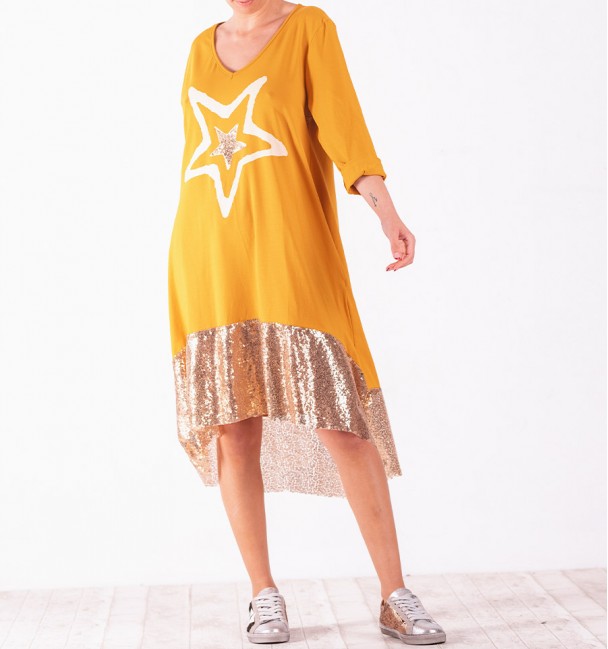 Vestido Bogatell Mostaza