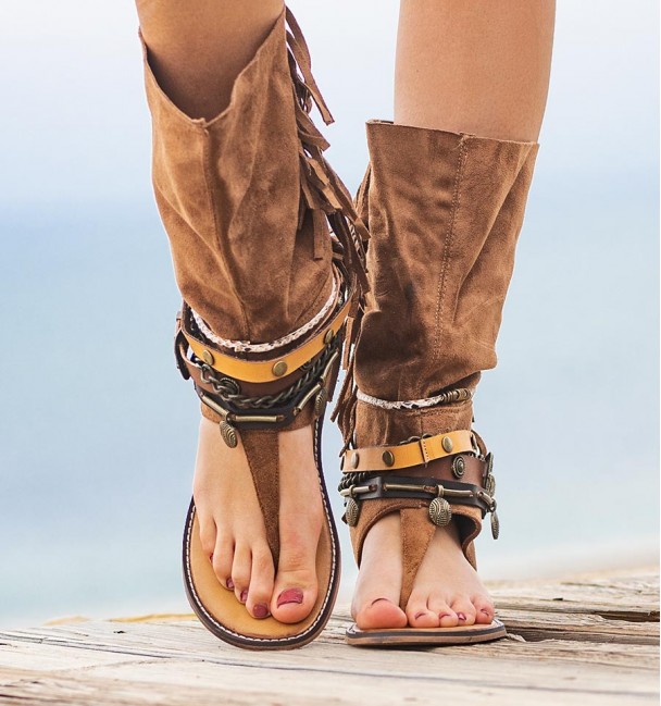 Pina Camel Sandal Boots
