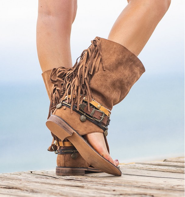 Pina Camel Sandal Boots