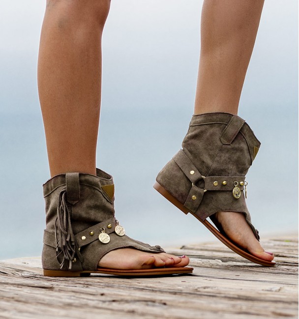 Botas Sandalias Coin Kaki