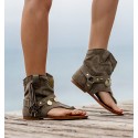 Coin Khaki Sandal Boots