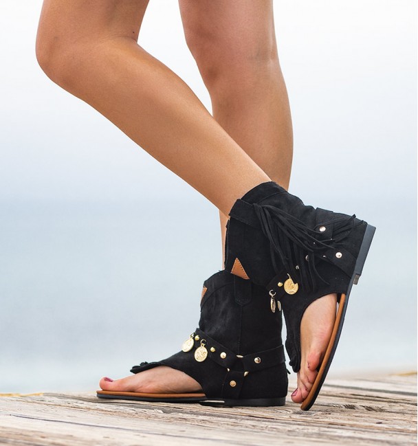 Botas Sandalias Coin Negro