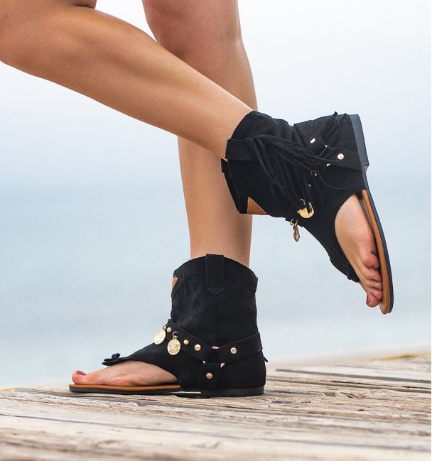 Botas Sandalias Coin Negro