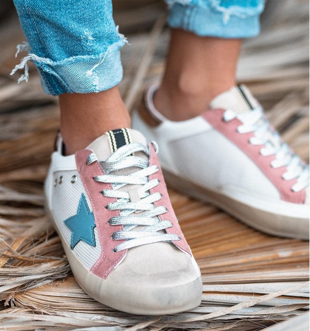 Tenis Star Sand Rosa Azul Tenis Star Sand Rosa Azul