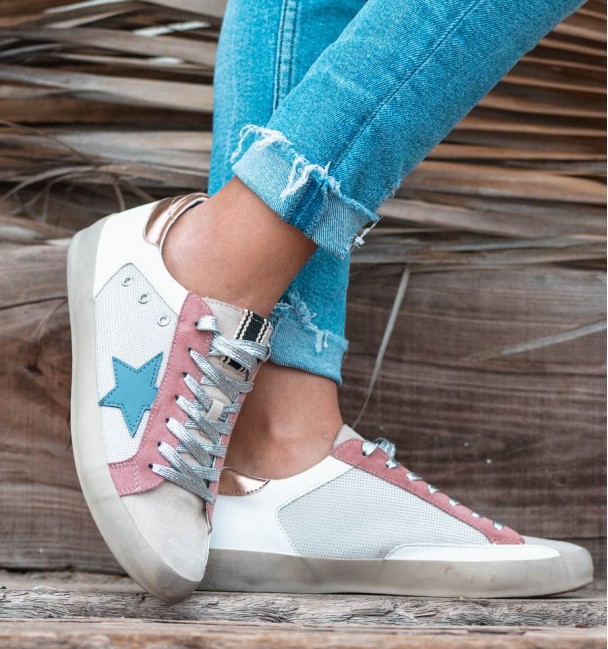 Tenis Star Sand Rosa Azul Tenis Star Sand Rosa Azul