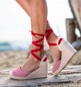 red striped esparto wedges heel