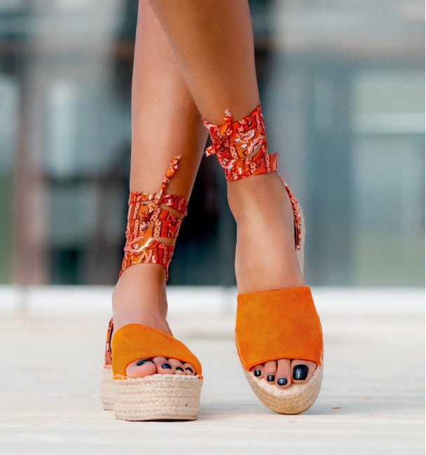 Platform Esparto Scarf Orange front Platform Esparto Scarf Orange front