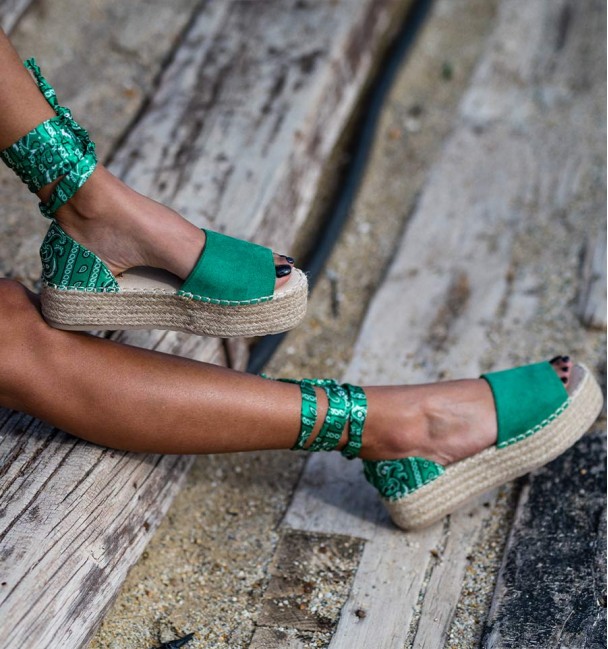 Platform Esparto Scarf Green side Platform Esparto Scarf Green side